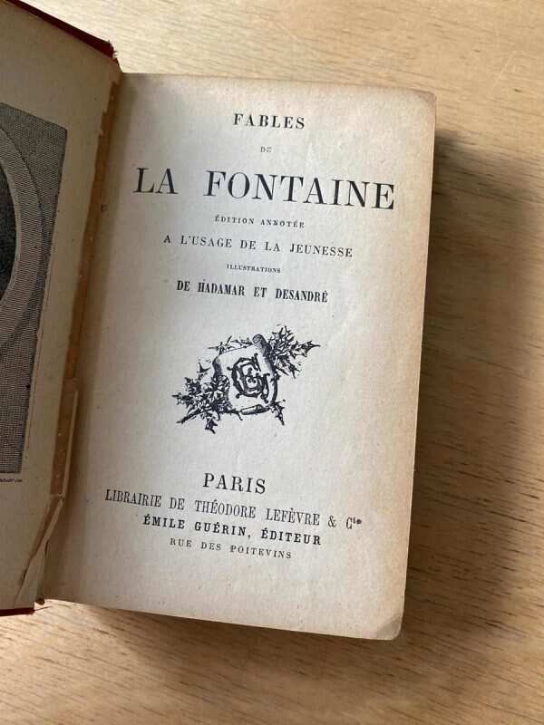 Fables De La Fontaine - Librairie De Theodore Lefevre (z1) - Image 2