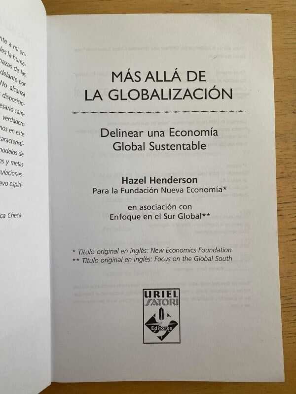 Mas Alla De La Globalizacion - Henderson, Hazel (k2) - Image 2