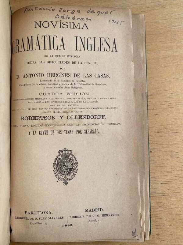 Gramatica Inglesa - Bergnes De Las Casas, Antonio (f3) - Image 2