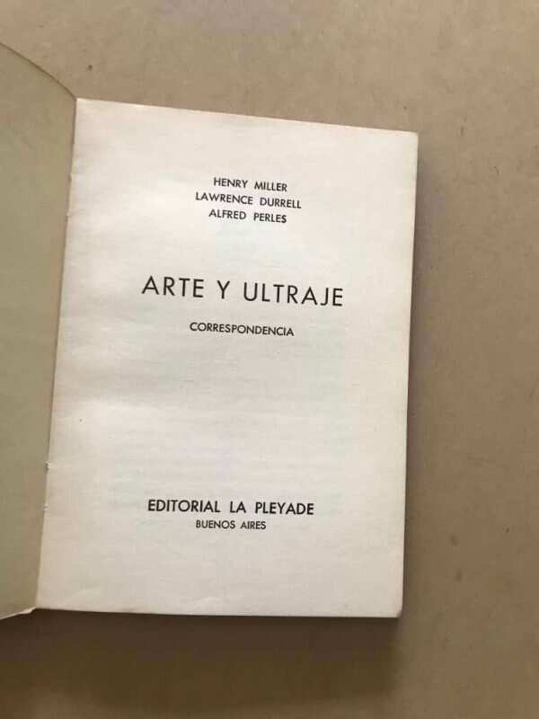 Arte Y Ultraje - Miller, Henry; Durrell, Lawrence (u5) - Image 3