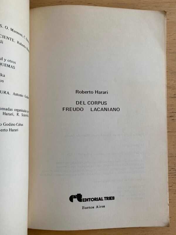 Del Corpus Freudo - Lacaniano - Harari, Roberto (k2) - Image 2
