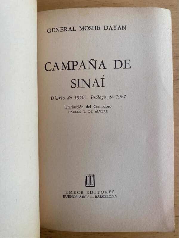 Campaña De Sinai Diario De 1956 - Dayan (j5) - Image 2