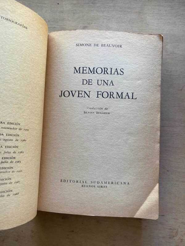 Memorias De Una Joven Formal - De Beauvoir, Simone (X2) - Image 2