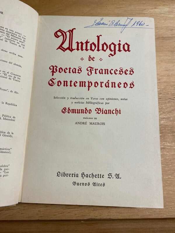 Antologia De Poetas Franceses Contemporaneos - Bianchi (Q4)