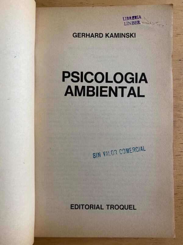 Psicologia Ambiental - Kaminski, Gerhard (k1) - Image 2
