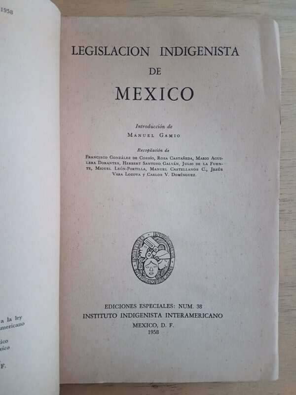 Legislacion Indigenista De Mexico- Instituto Indigenista (G3 - Image 2