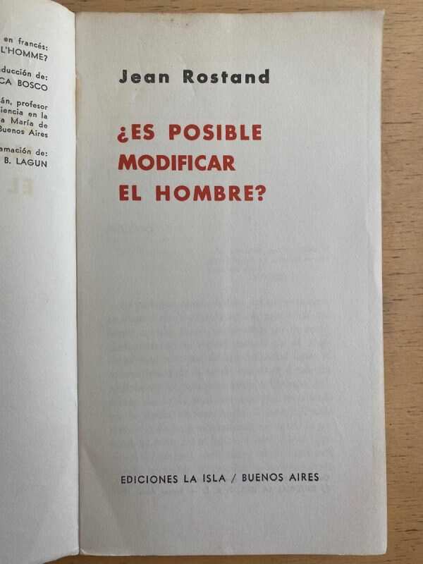 Es Posible Modificar El Hombre - Rostand, Jean (h1) - Image 2