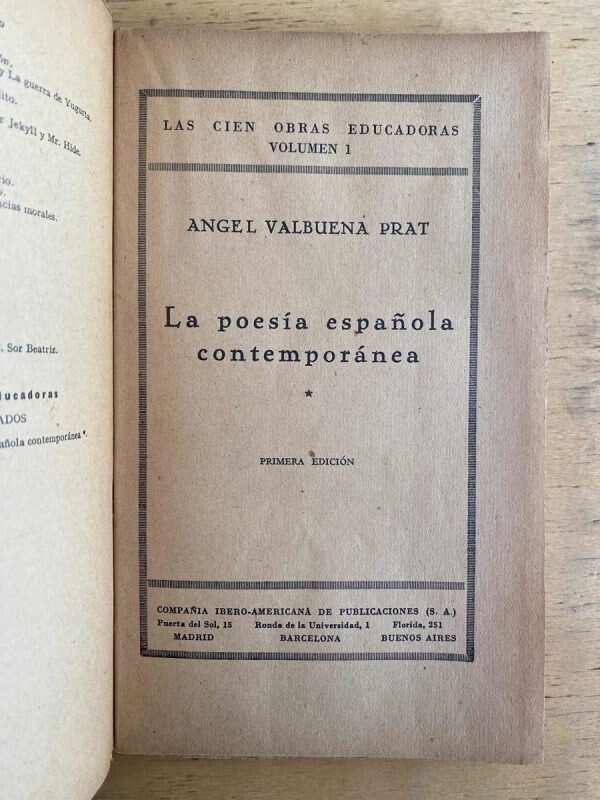 La Poesia Española Contemporanea - Valbuena Prat, Angel (g2) - Image 2