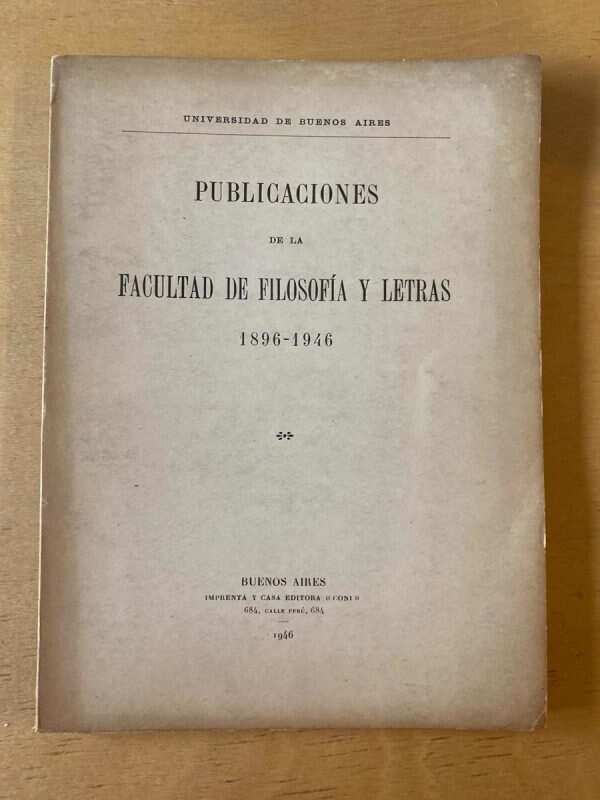 Publicaciones De La Facultad De Filosofia Y Letras (A6)