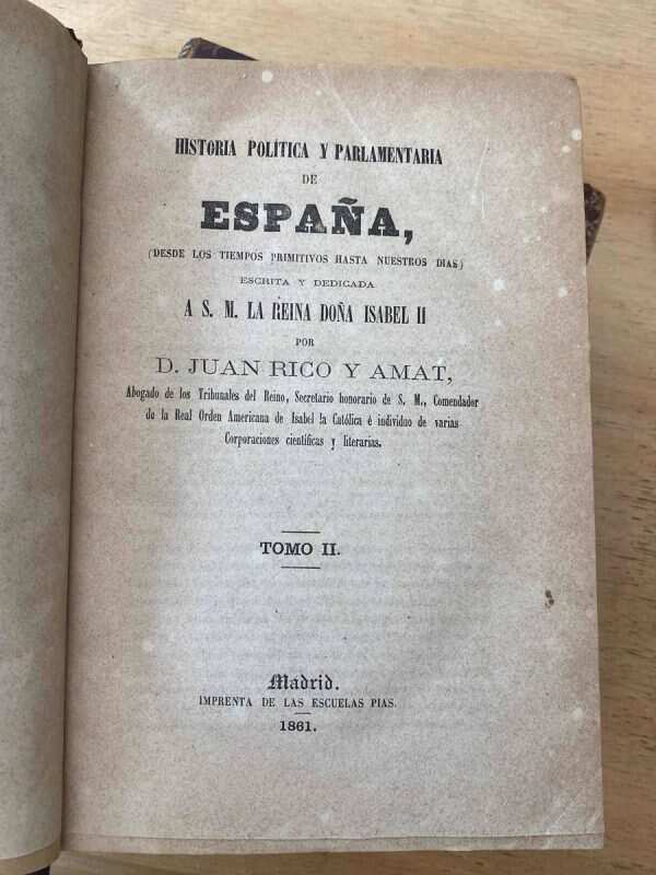 Historia Politica Y Parlamentaria De España- Rico Y Amat (p1 - Image 4