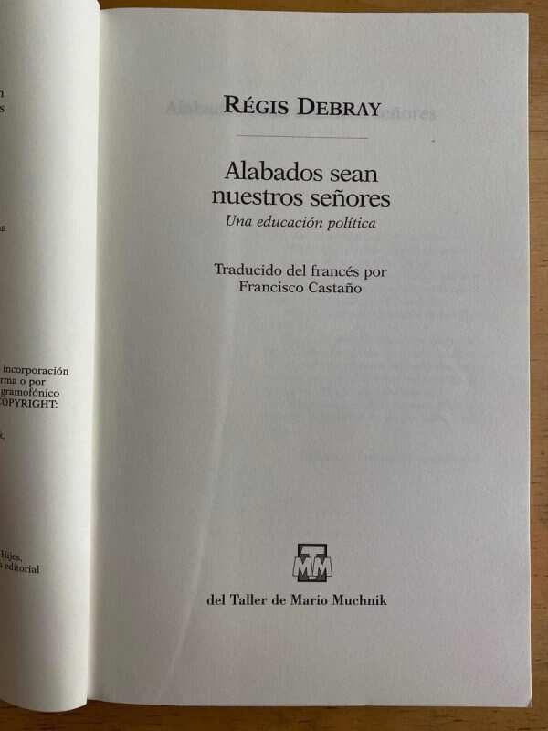 Alabados Sean Nuestros Señores- Debray, Regis (j1) - Image 2