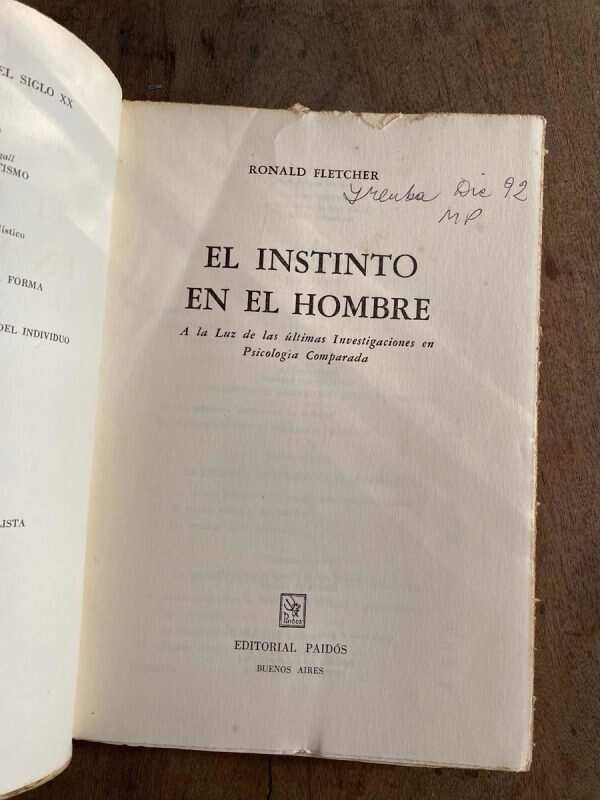 El Instinto En El Hombre - Fletcher, Ronald (A3) - Image 2
