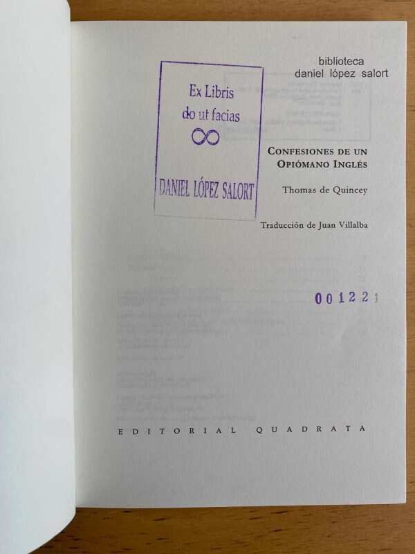Confesiones De Un Opiomano Ingles - De Quincey, Thomas (j3) - Image 2