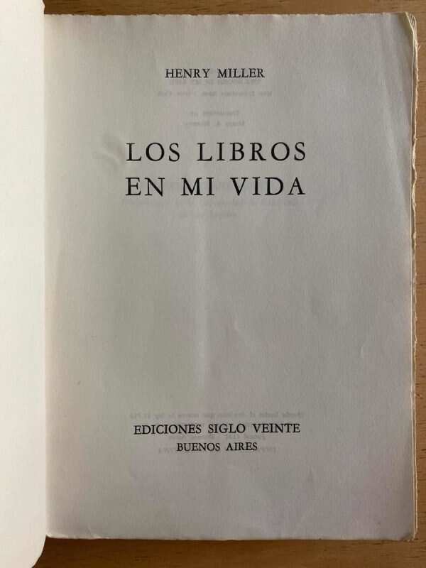 Los Libros En Mi Vida - Miller, Henry (h6) - Image 2