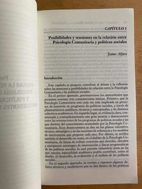 Psicologia Comunitaria Y Politicas Sociales - Alfaro; (j1) - Image 3