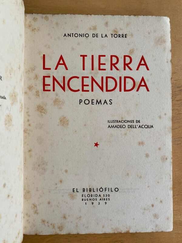 La Tierra Encendida. Poemas. - De La Torre, Antonio (aa2) - Image 2