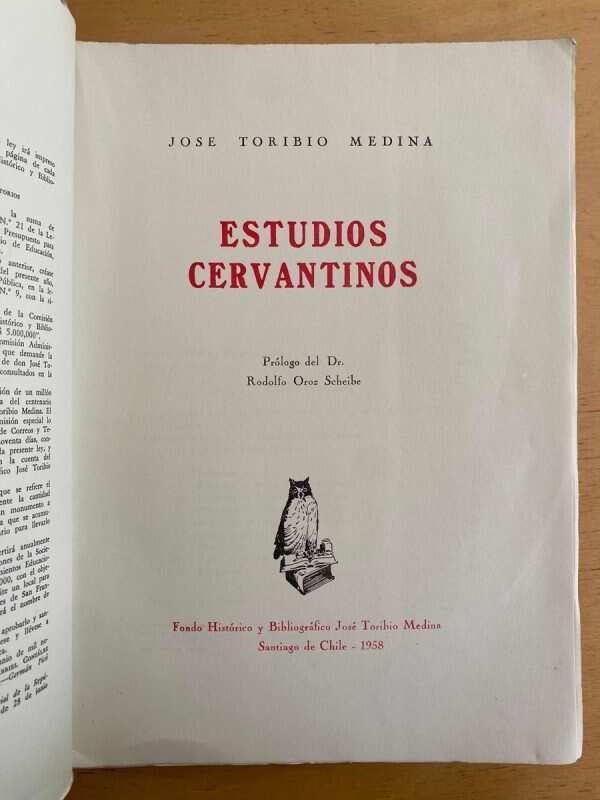 Estudios Cervantinos - Toribio Medina, Jose (r6) - Image 2