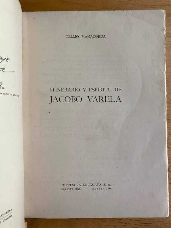 Itinerario Y Espiritu De Jacobo Varela - Manacorda (j2) - Image 2