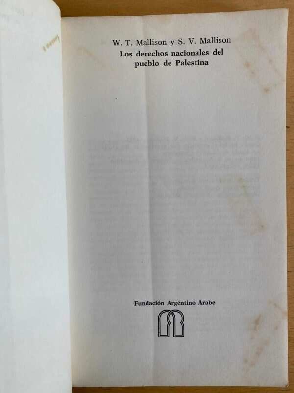 Los Derechos Nacionales Del Pueblo d Palestina- Mallison (j5 - Image 2