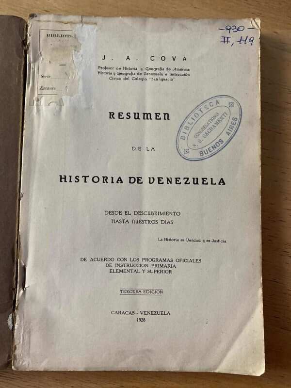 Resumen De La Historia De Venezuela - Cova, J.a. (b6) - Image 2