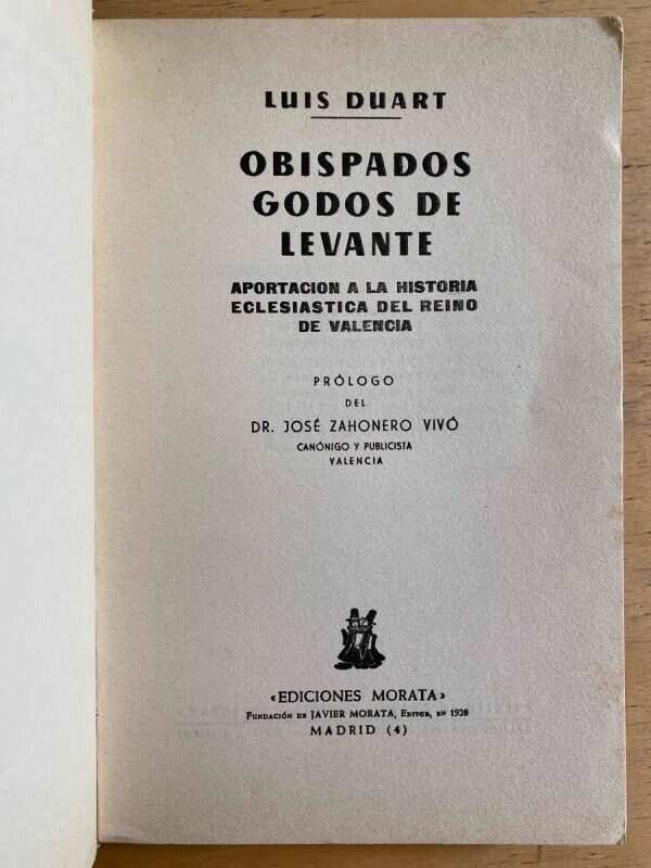 Obispados Godos De Levante. Historia Eclesiastica- Duart (k1 - Image 2