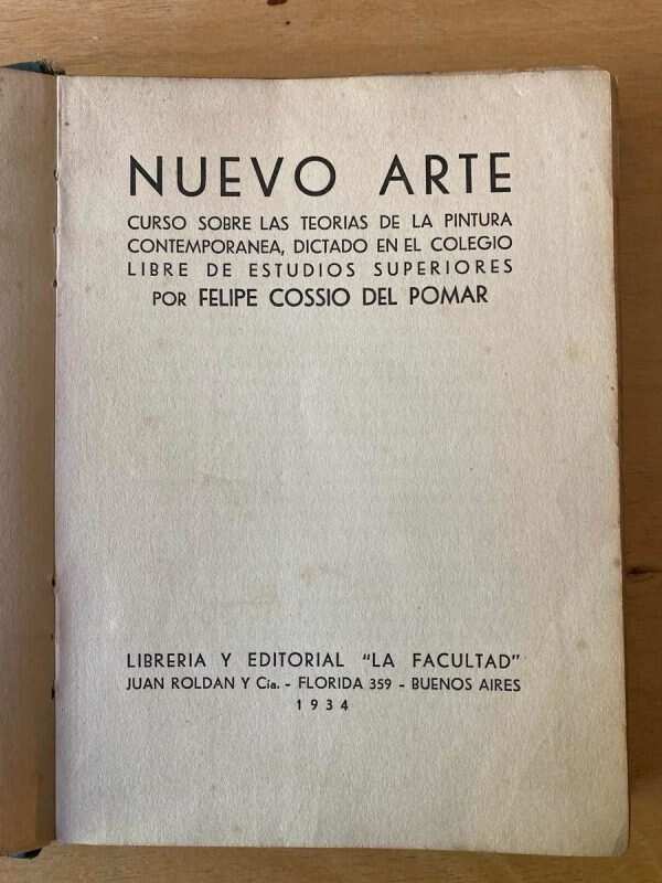 Nuevo Arte, Curso Sobre Las Teorias D- Cossio Del Pomar (d2)
