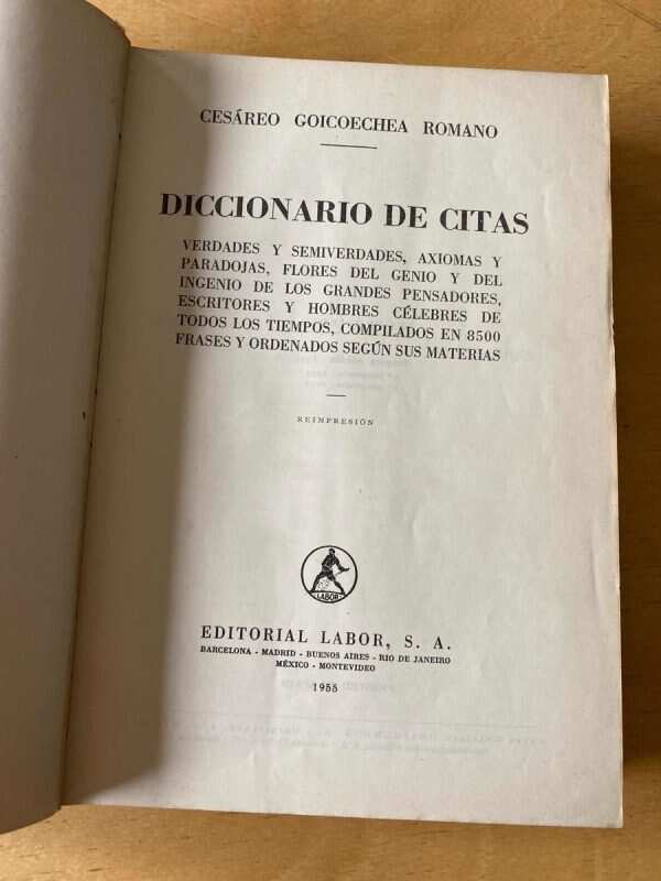 Diccionario De Citas - Goicoechea Romano, Cesareo (C5) - Image 3