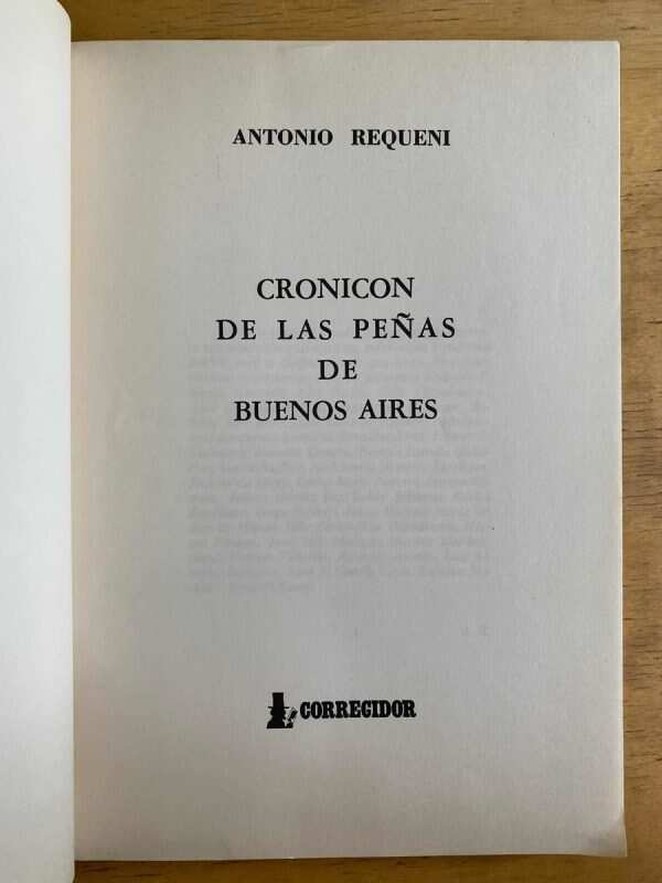 Cronicon De Las Peñas De Buenos Aires- Requeni, Antonio (k3) - Image 2