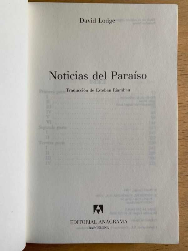 Noticias Del Paraiso - Lodge, David (G3) - Image 2