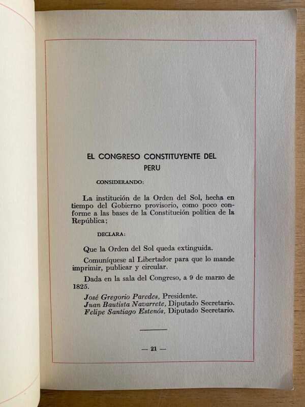 Cancilleria De La Orden- La Orden El Sol Del Peru (F1) - Image 3