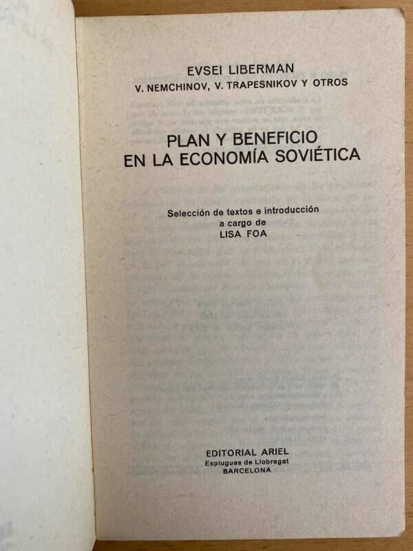 Plan Y Beneficio En La Economia Sovietica - Liberman, (j3) - Image 2
