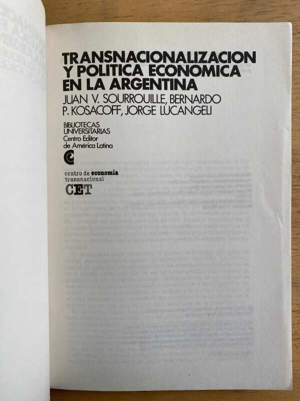 Transnacionalización Y Politica Economica - Sourrouille (g6) - Image 2