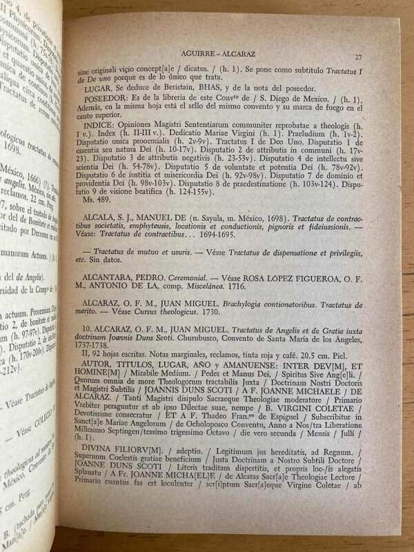 Catalogo De Obras Manuscritas En Latin- Yhmoff Cabrera (e5) - Image 3