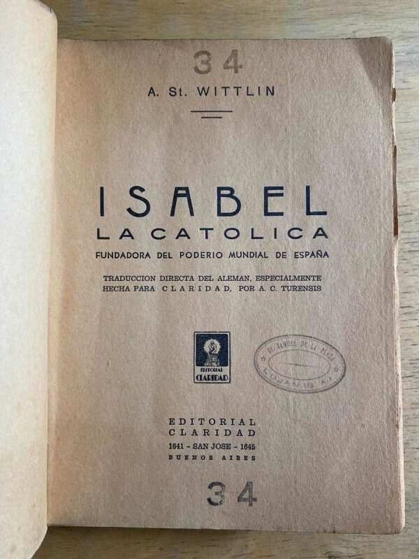 Isabel La Catolica - Wittlin, A. St. (h2) - Image 2