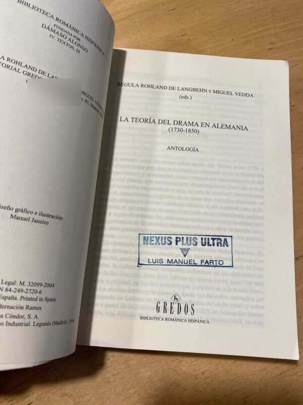 La Teoria Del Drama En Alemania- Rohland; Vedda (u3) - Image 2
