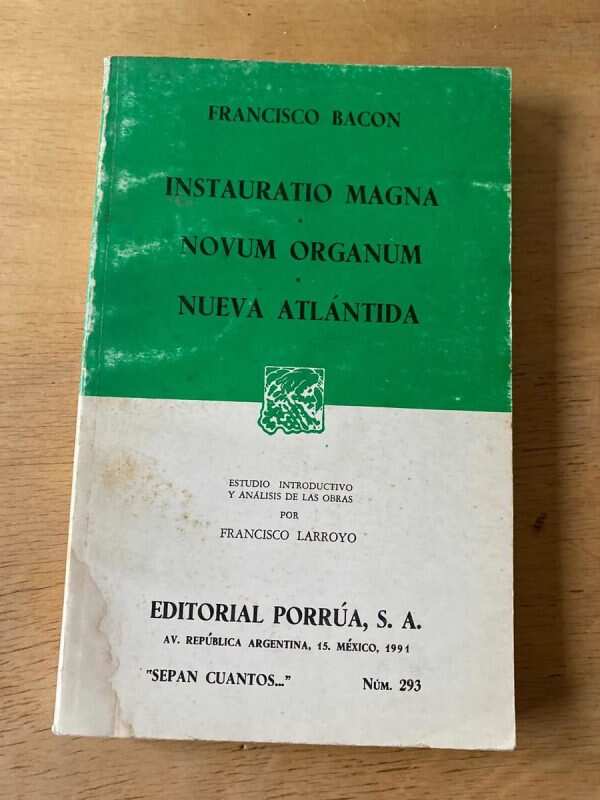 Instauratio Magna. Novum Organum. Nueva- Bacon, F. (y1)