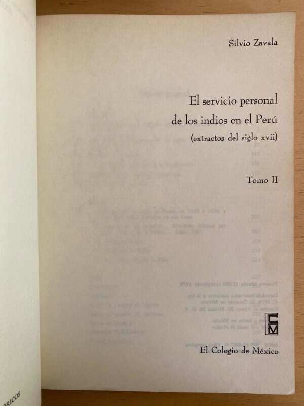 El Servicio Personal De Los Indios En El Peru - Zavala (u3) - Image 6