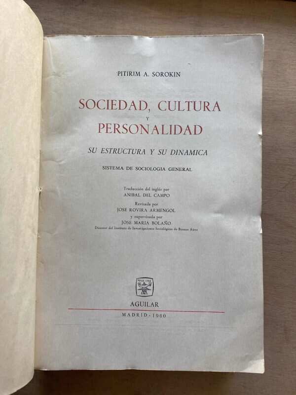 Sociedad, Cultura Y Personalidad - Sorokin, Pitrim (X2) - Image 2