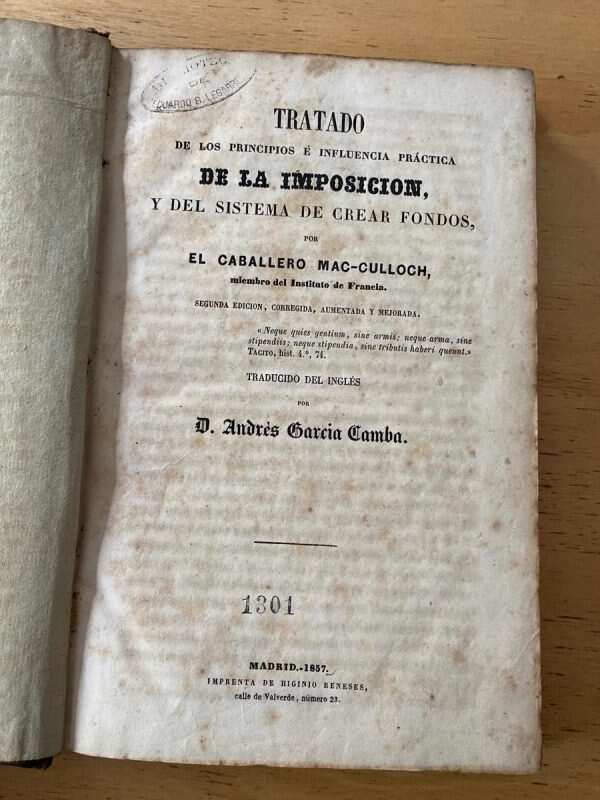 Tratado De Los Principios E Infl. Practica Mac Culloch (B2) - Image 2