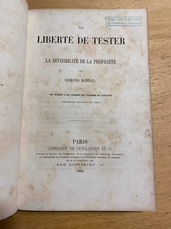 La Liberte De Tester Et La Divisibilite De La- Bonnal (X2) - Image 2