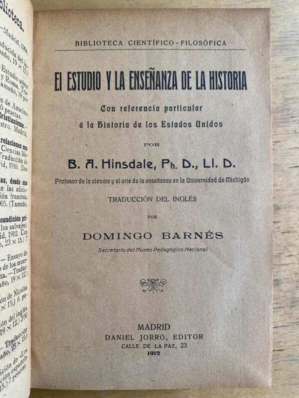 El Estudio Y La Enseñanza De La Historia- Hinsdale. (G3)