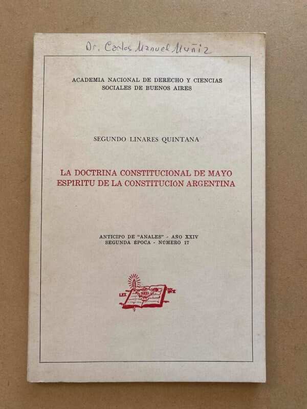 La Doctrina Constitucional De Mayo - Linares Quintana (u5)