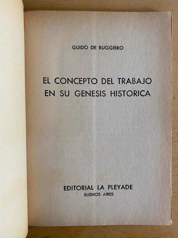 El Concepto Del Trabajo En Su Genesis Hist- De Ruggiero (j3) - Image 2