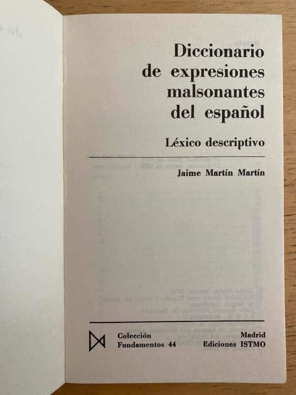 Diccionario De Expresiones Malsonantes Del Españ- Martin (k2 - Image 2