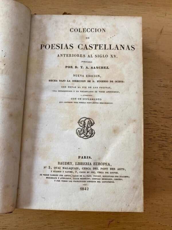 Colección De Poesías Castellanas - Sanchez, T.a. (B4) - Image 2