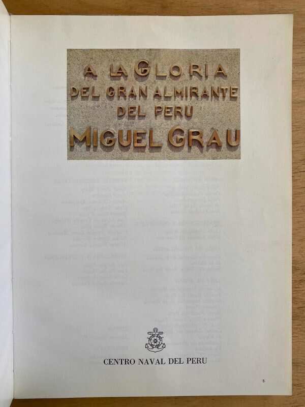 A La Gloria Del Gran Almirante Del Peru M. Grau- Elmore (G5)