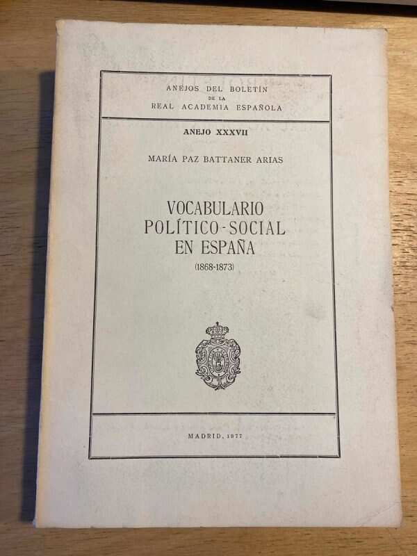 Vocabulario Politico Social En España - Battaner Arias (X1)