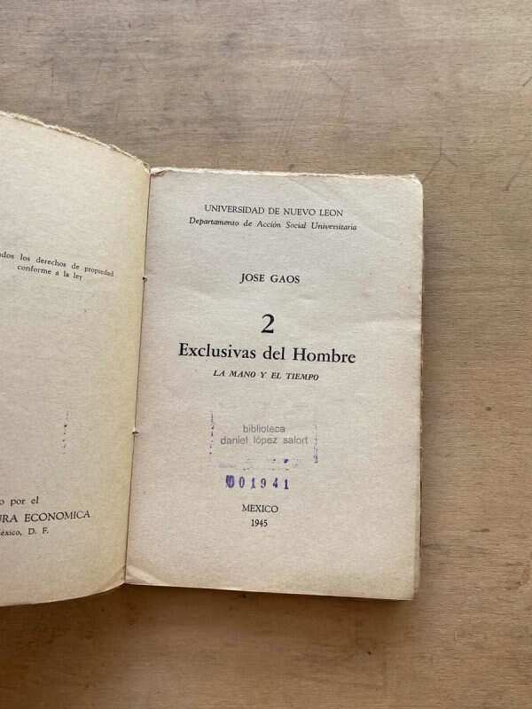 2 Exclusivas Del Hombre. La Mano Y El Tiempo - Gaos (s4) - Image 2