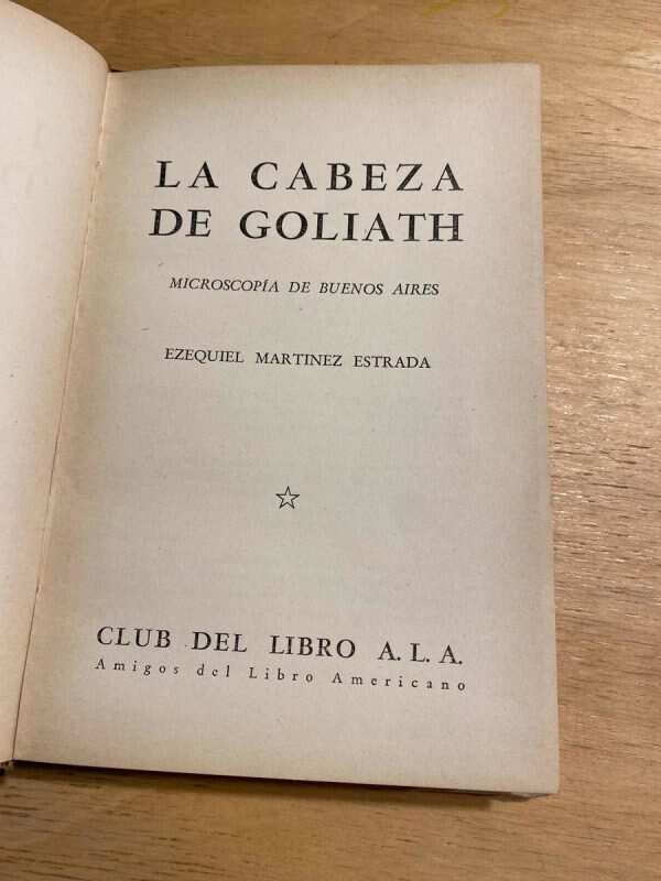 La Cabeza De Goliath - Martinez Estrada, Ezequiel (u5) - Image 2
