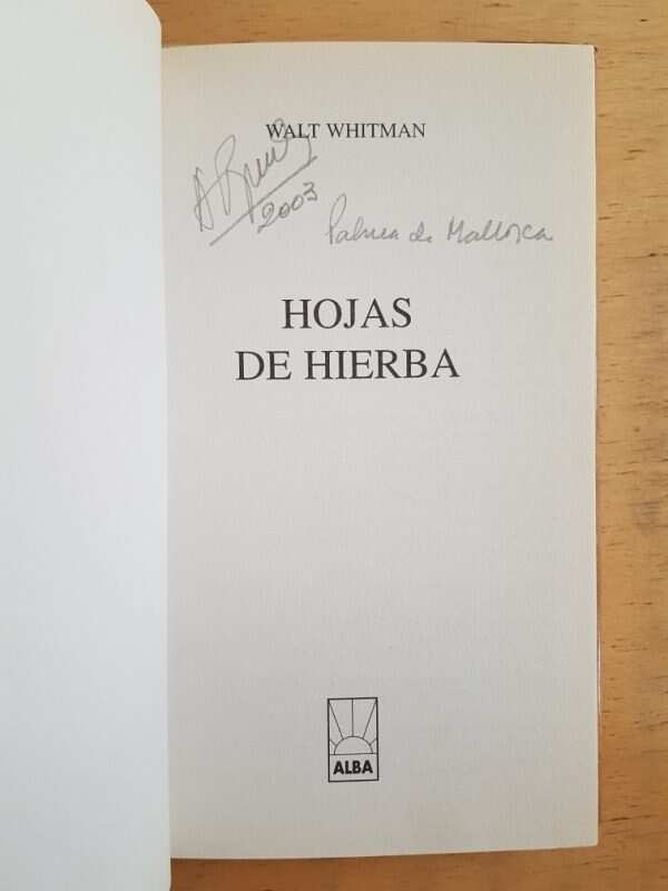 Hojas De Hierba - Whitman, Walt (k3) - Image 2